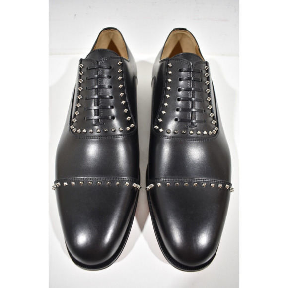 Christian Louboutin Cloocloo Flat Black Leather Spike Oxford Dress Loafer 41 8 main image 10